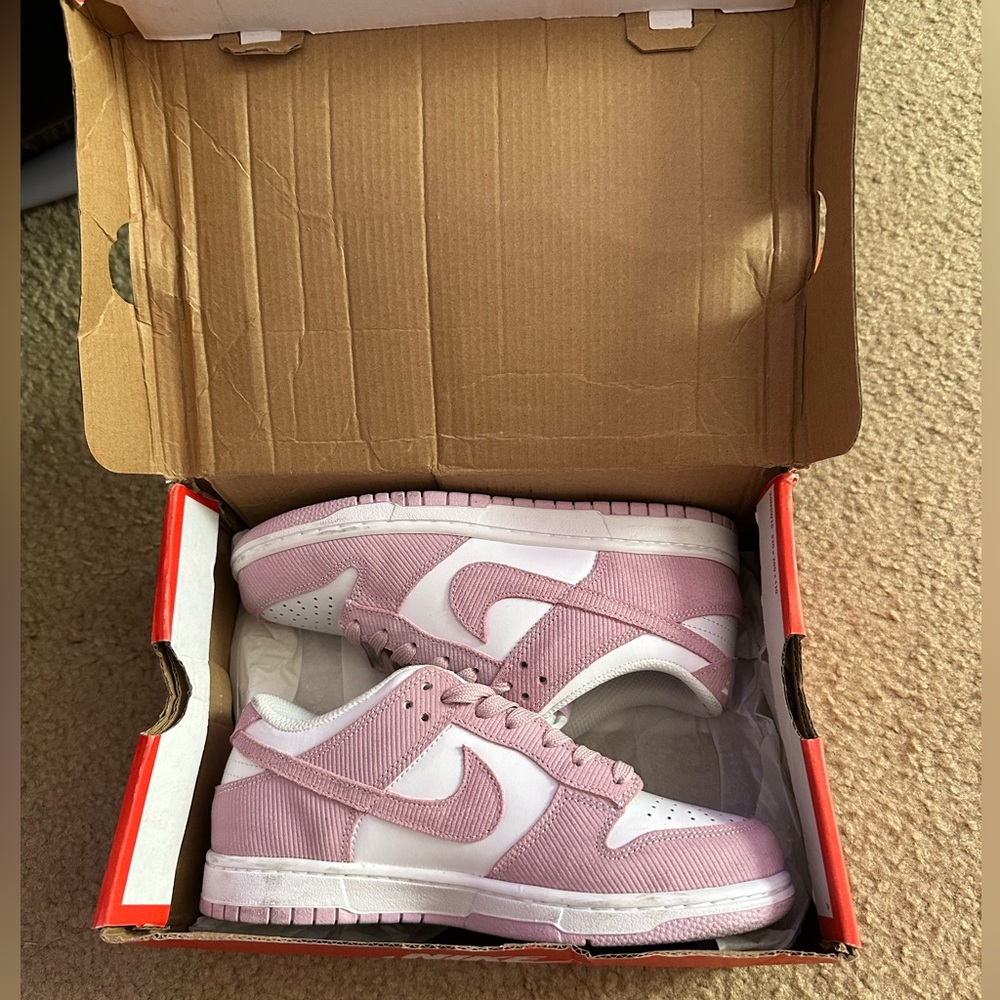 Pink Nike corduroy Dunks